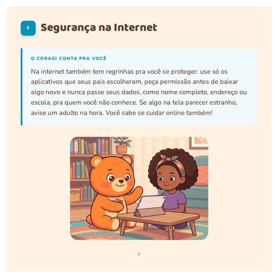 Página real do livro Coragi: jornada digital