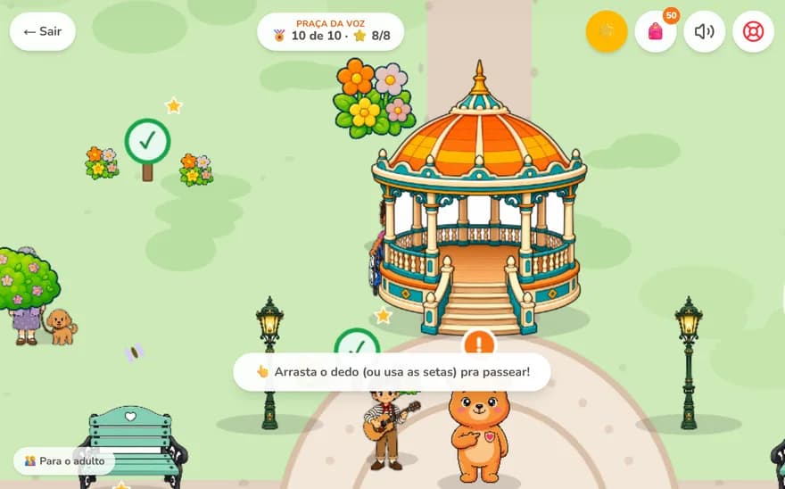Praça do mundo do jogo Coragi